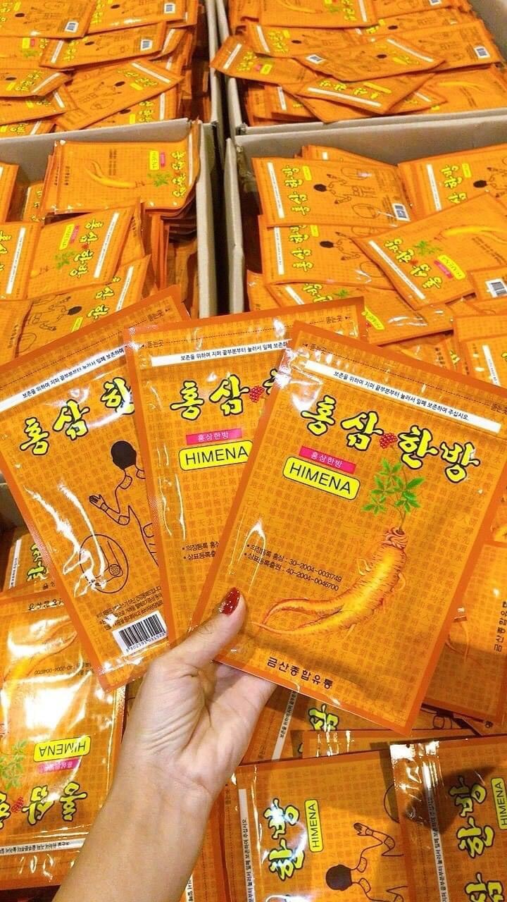 Cao dán hồng sâm trị nhức mỏi Himena gói 20 miếng