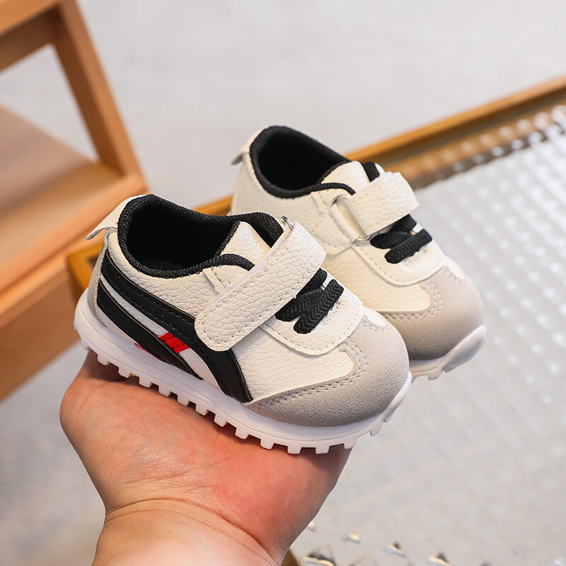 Mùa Thu Mùa Đông Em Bé Giày Walker Chống Trơn Trượt Mềm Đế Velcro Đóng Cửa Lông Cừu Khối Lót Màu Thiết Kế Dành Cho Bé Trai Và Bé Gái