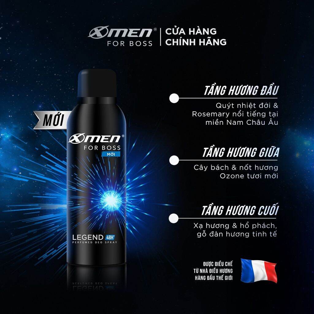 (Tặng thêm 40%) Xịt khử mùi Xmen For Boss