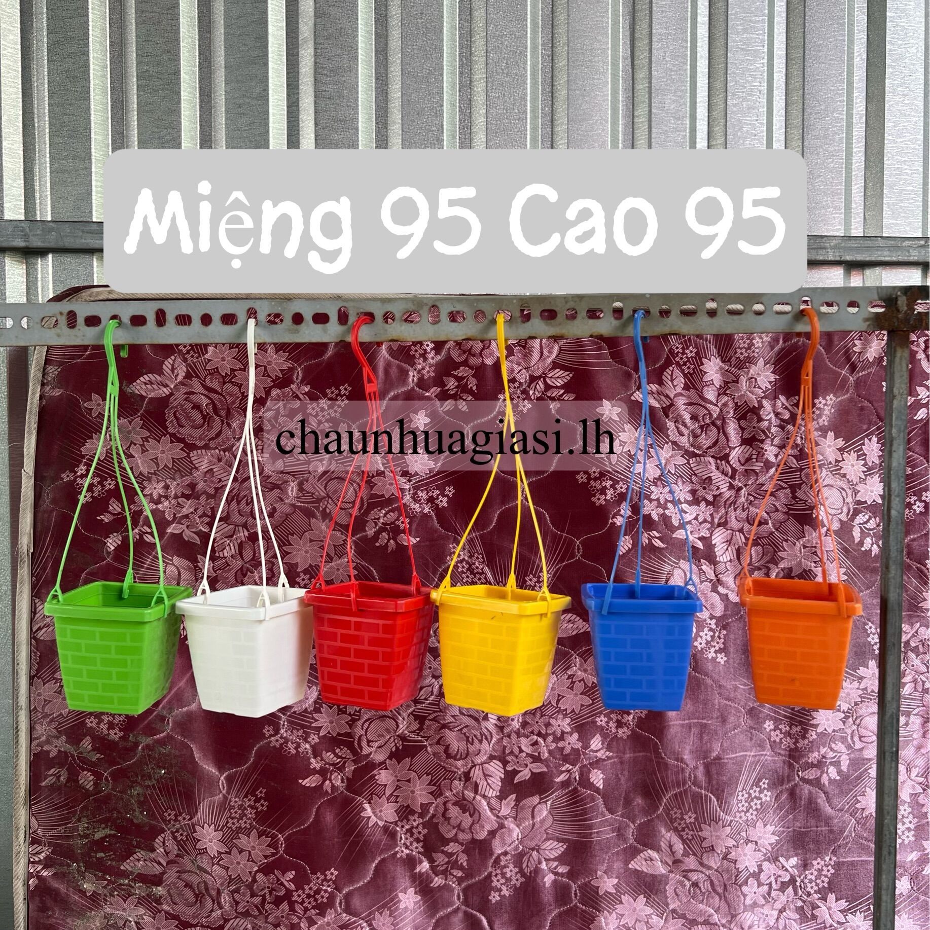 (Combo 6 cái) Chậu nhựa treo vuông mini, chậu mini trồng sen đá, xương rồng