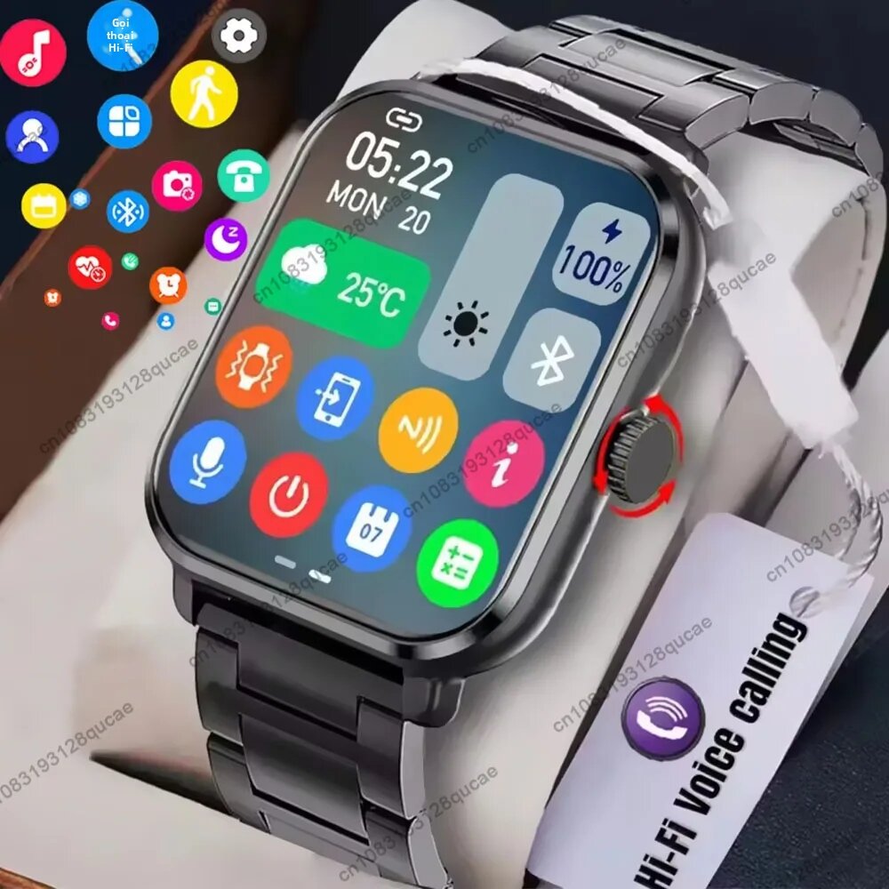 Đồng Hồ Thông Minh Màn Hình HD 2.01 Inch, Hỗ Trợ Gọi Bluetooth, Dành Cho Nam Nữ, Chế Độ Thể Thao, Theo Dõi Sức Khỏe, Đo Nhịp Tim, Điều Khiển Nhạc, Tương Thích Android Và IOS