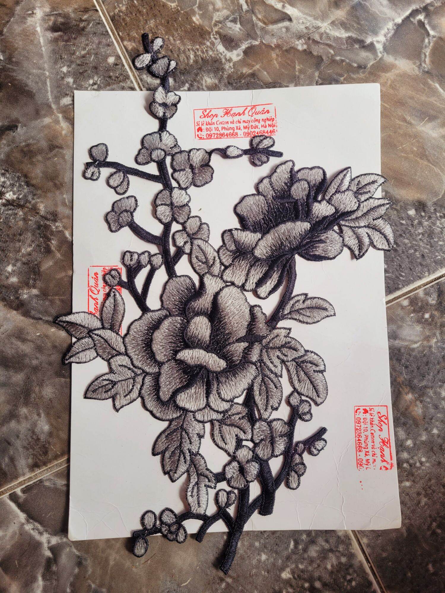 1 bông Hoa thêu trang trí mã H120