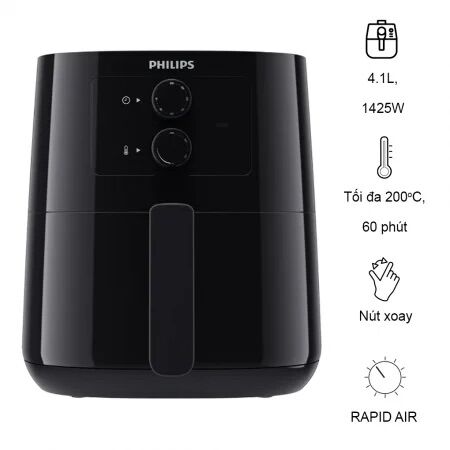 Nồi chiên không dầu philips hd9200/90 2.4 lít - hàng chính hãng