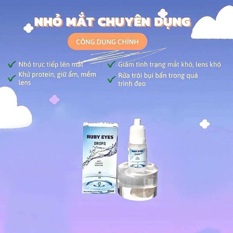 [YINNIE] [TRỢ  GIÁ] COMBO NƯỚC NGÂM FRESH EYES RUBY EYES , NHỎ MẮT LENS CHUYÊN DỤNG