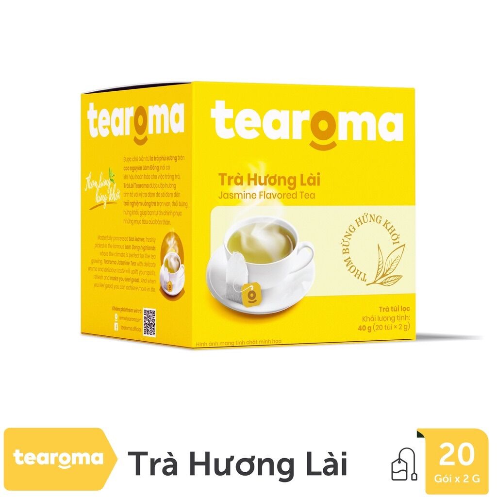 Tearoma trà lài túi lọc 20 gói x 2g