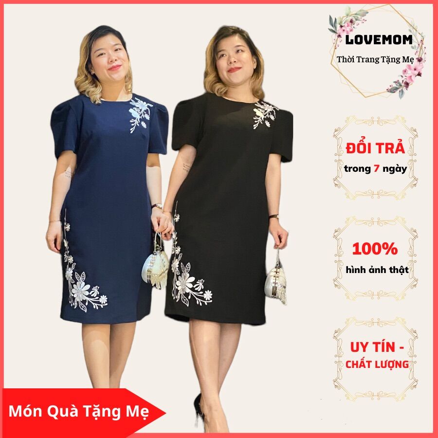Đầm Thêu Hoa Bigsize Trung Niên Cao Cấp - Bigsize Lovemom