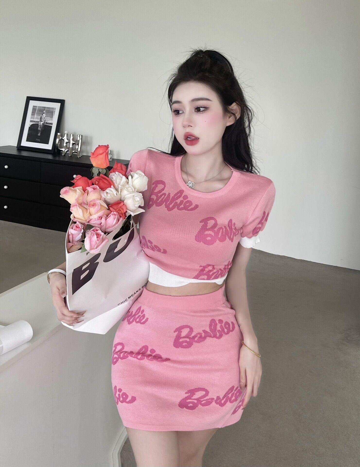 Set váy len body BABIE hot hit hàng QC