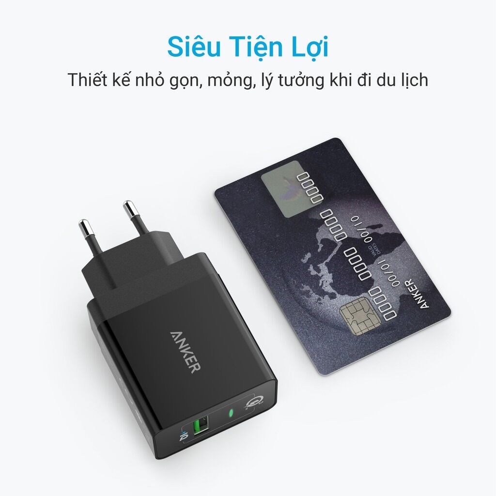 Củ sạc nhanh ANKER PowerPort+ 1 cổng 18w Quick Charge 3.0 - A2013