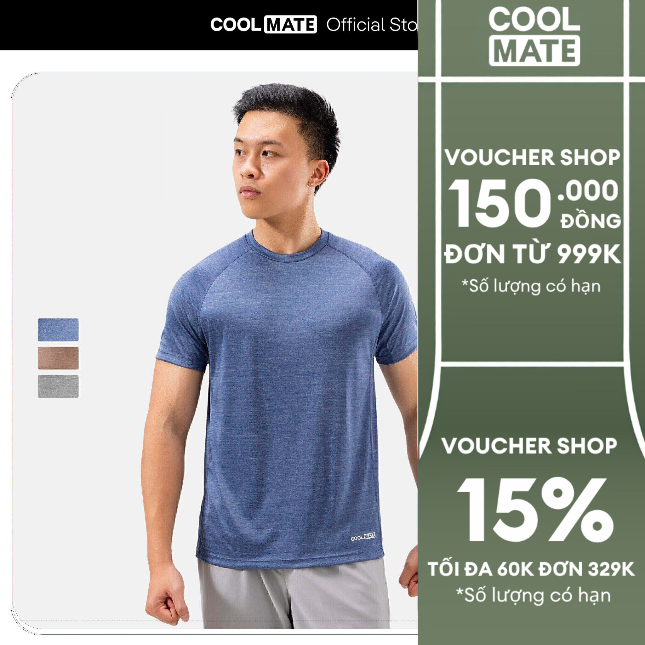 [GIÁ TỐT][OUTLET - KHÔNG ĐỔI TRẢ]Áo thun thể thao Melange Essentials thoáng khí, nhanh khô - Coolmate
