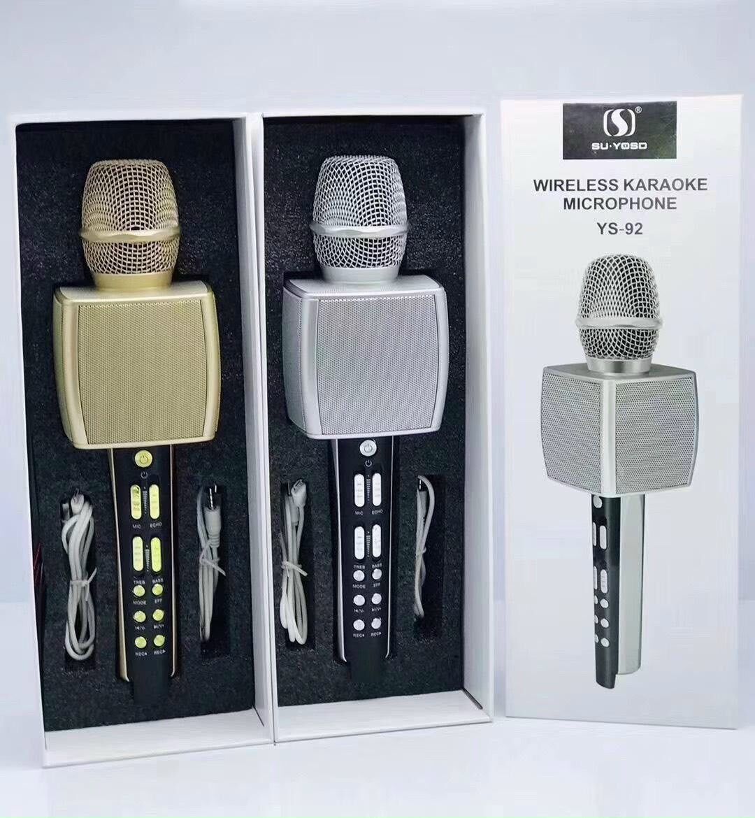 Micro karaoke ys-92 kèm loa bluetooth cao cấp, micro bluetooth 3in1 - hiệu chỉnh được bass treble ấn tượng