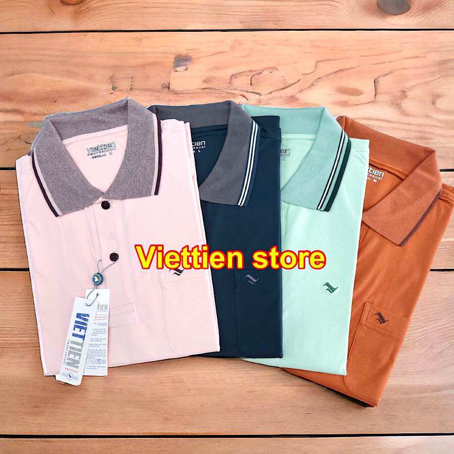 Áo thun việt tiến chính hãng vải 100% cotton màu trơn