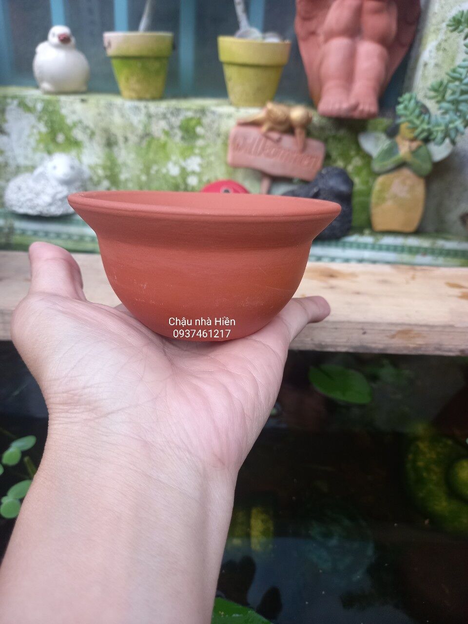 Chậu đất nung Bình Dương nón cối nhỏ m9x c 4.5
