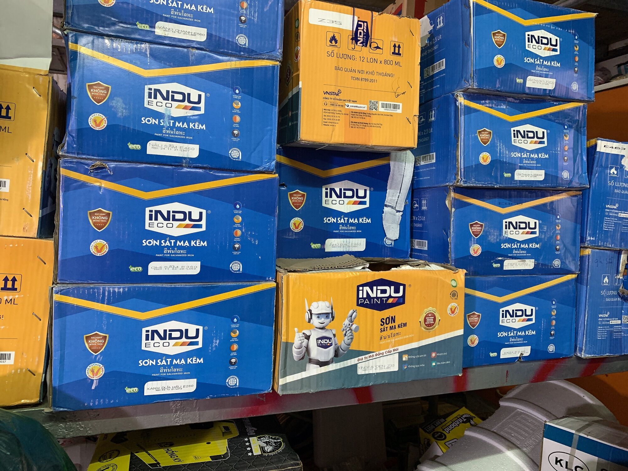 Sơn sắt mạ kẽm 2 thành phần indu eco đầy đủ các màu