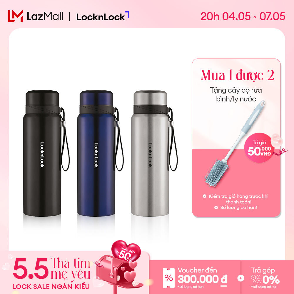 LHC6180 - Bình giữ nhiệt Lock&Lock Vacuum Bottle 800ml Thép không gỉ - Có dây xách, nhỏ gọn, giữ nhi