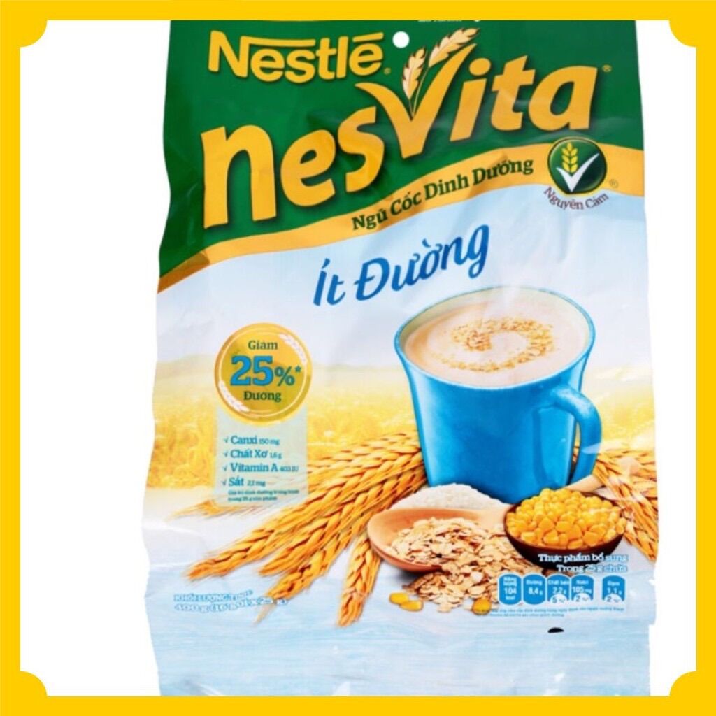 Ngũ Cốc Nesvita Ít Đường, Có Đường, Bột pha Ăn Sáng, sản phẩm của Nestle 400g, ngủ côc bột