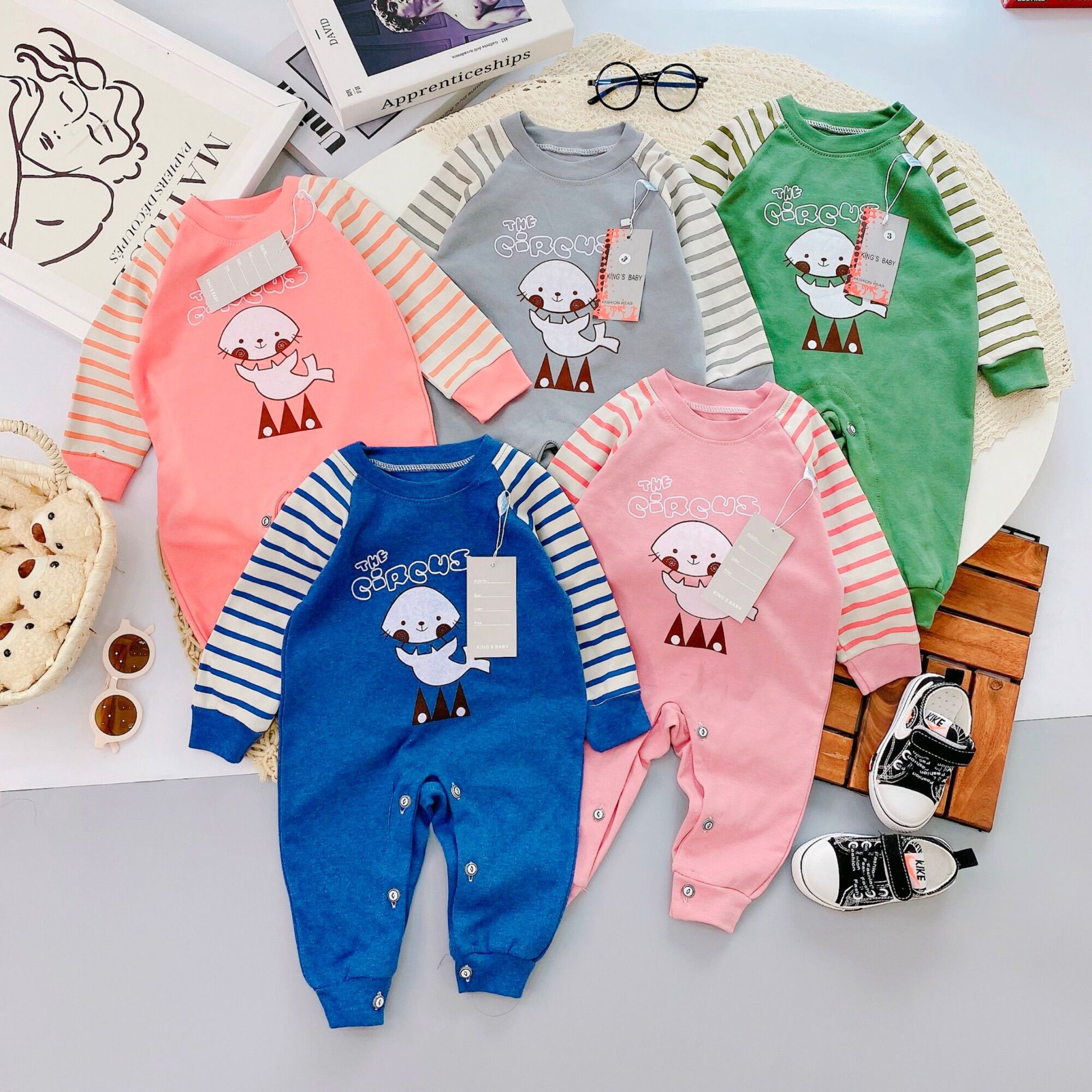 Body nỉ thu đông cho bé 2-8kg