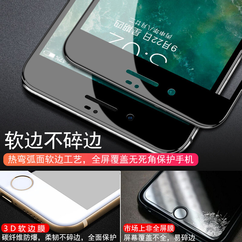 Miếng Dán Viền Mềm Sợi Carbon Dùng Cho iPhone 8Plus Iphone 6S Iphone 7/8 R7 R11s iPhone 7Plus 8Plus Miếng Dán Bảo Vệ Điện Thoại Kính Cường Lực HD Bán Buôn