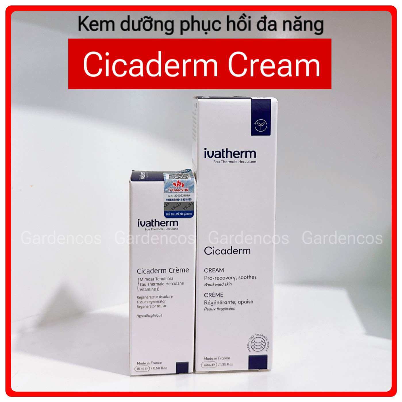 Kem Tái Tạo Ngăn Ngừa Sẹo Phục Hồi Da Ivatherm Cicaderm Cream