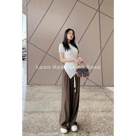 Áo Tà Nhọn Rút Dây Eo Chất Vải Thun Gân