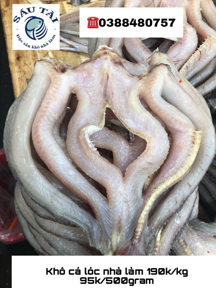 Khô Cá Lóc 2 Nắng BAO LẠT 1KG Size 3-4/kg