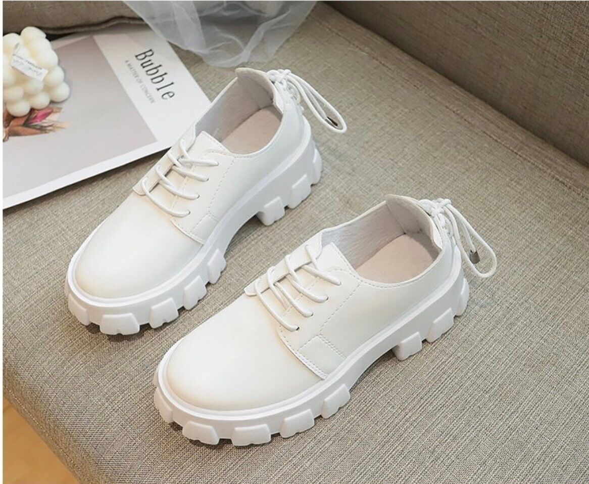 Giày boot oxford cổ thấp phong cách cá tính Trắng, Đen (size 35-40)
