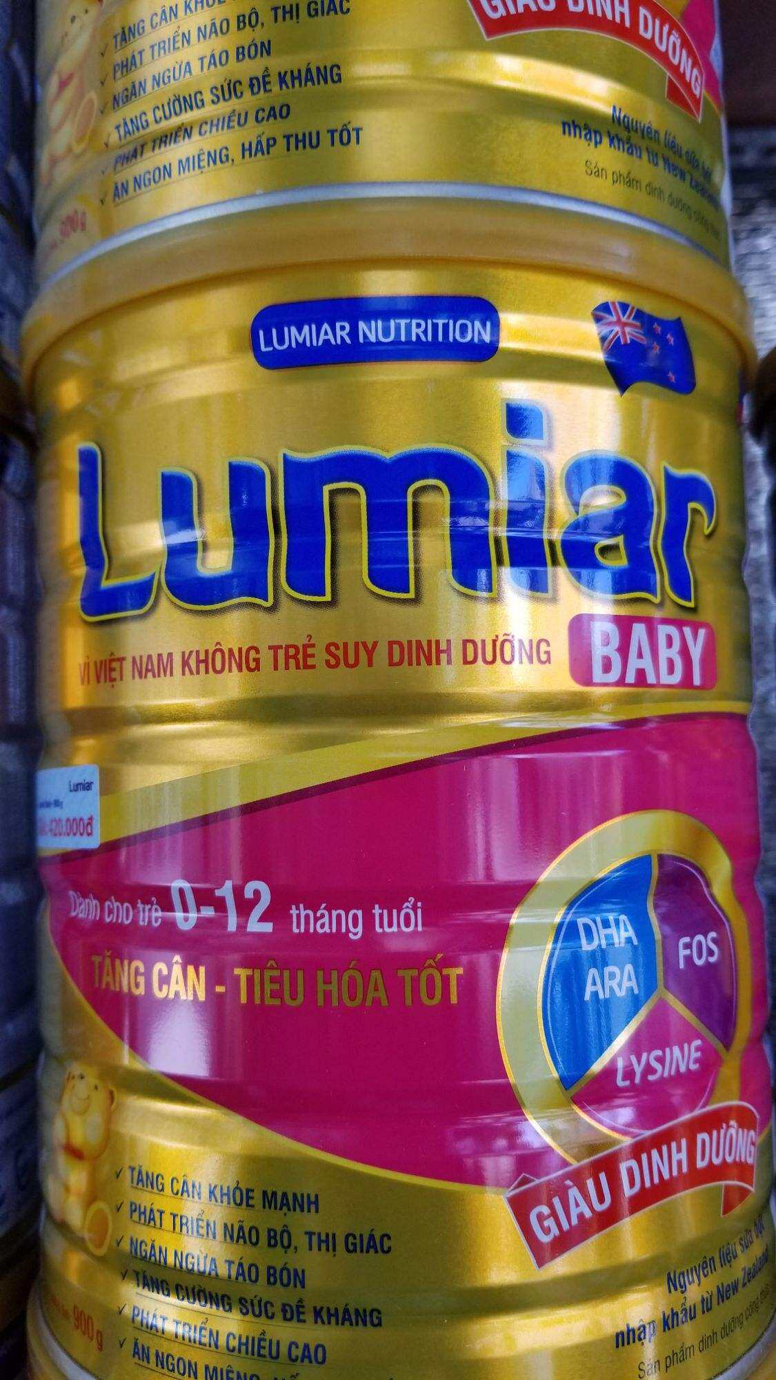 Sữa Lumiar Baby Tăng Cân - Tiêu Hóa lon 900g dành cho trẻ từ 0-12 tháng tuổi