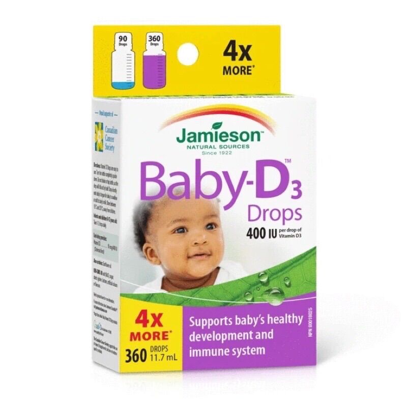 [Nội địa Canada] Jamieson Baby-D Vitamin D3 400 IU Drops (11,7 ml tương đương 360 giọt)