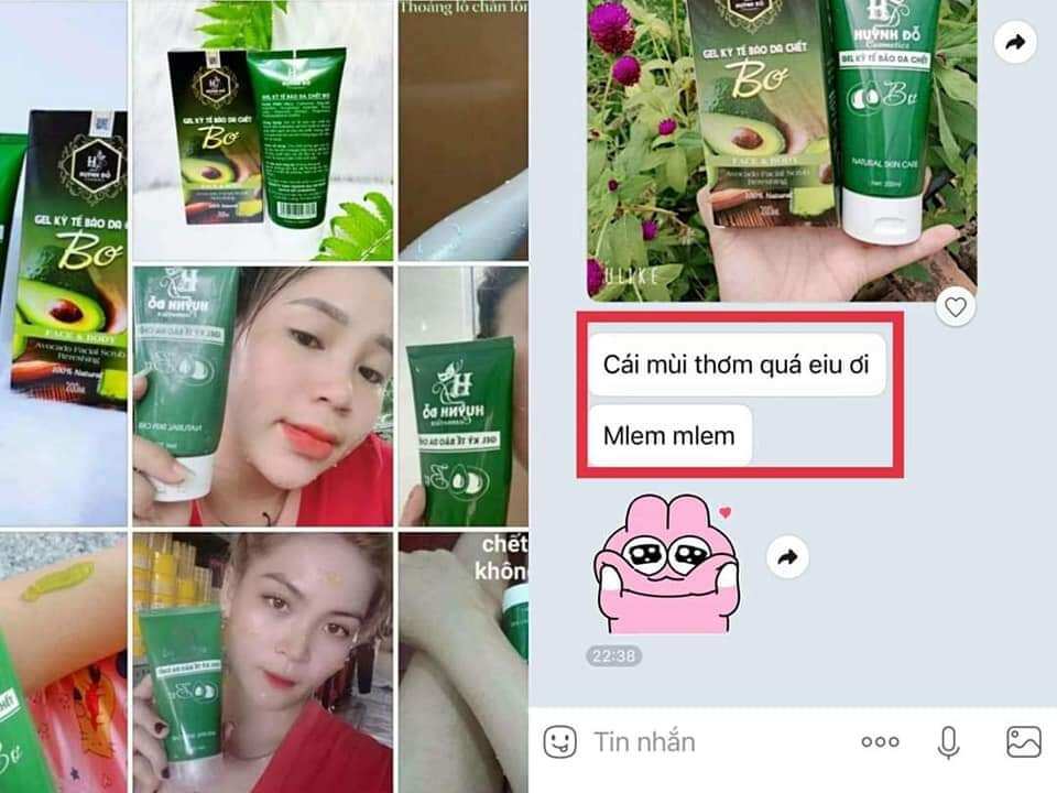 Gel tẩy tế bào da chết bơ huỳnh đỗ