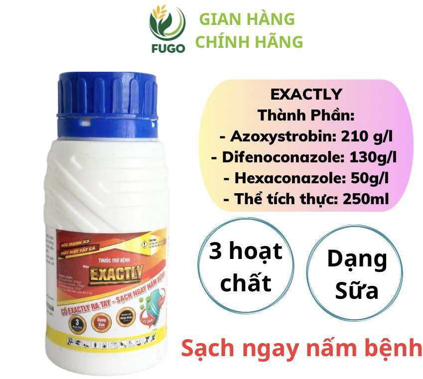 Exactly 3 HOẠT CHẤT 1 chai pha 200-250 lít HIỆU QUẢ CAO TRÊN BỆNH THÁN THƯ, LEM LÉP HẠT...