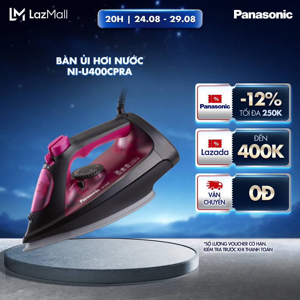 Bàn ủi hơi nước panasonic ni-u400cpra - phun hơi cực mạnh - công suất 2300w - bảo hành chính hãng 12 tháng