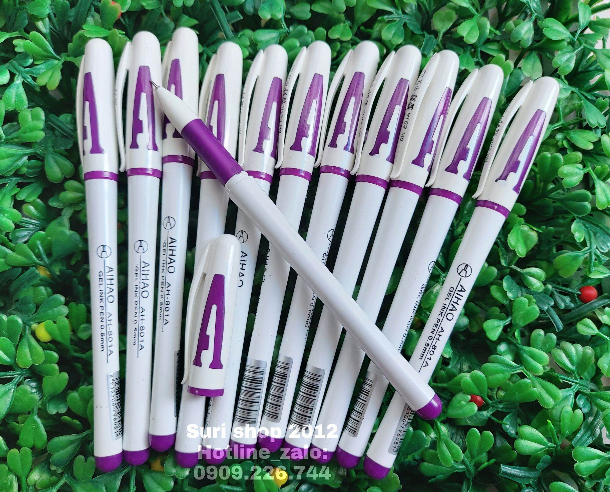 Hộp 12 cây bút gel mực tím AAA loại 1 xịn xò cho học sinh tiểu học và mọi lứa tuổi