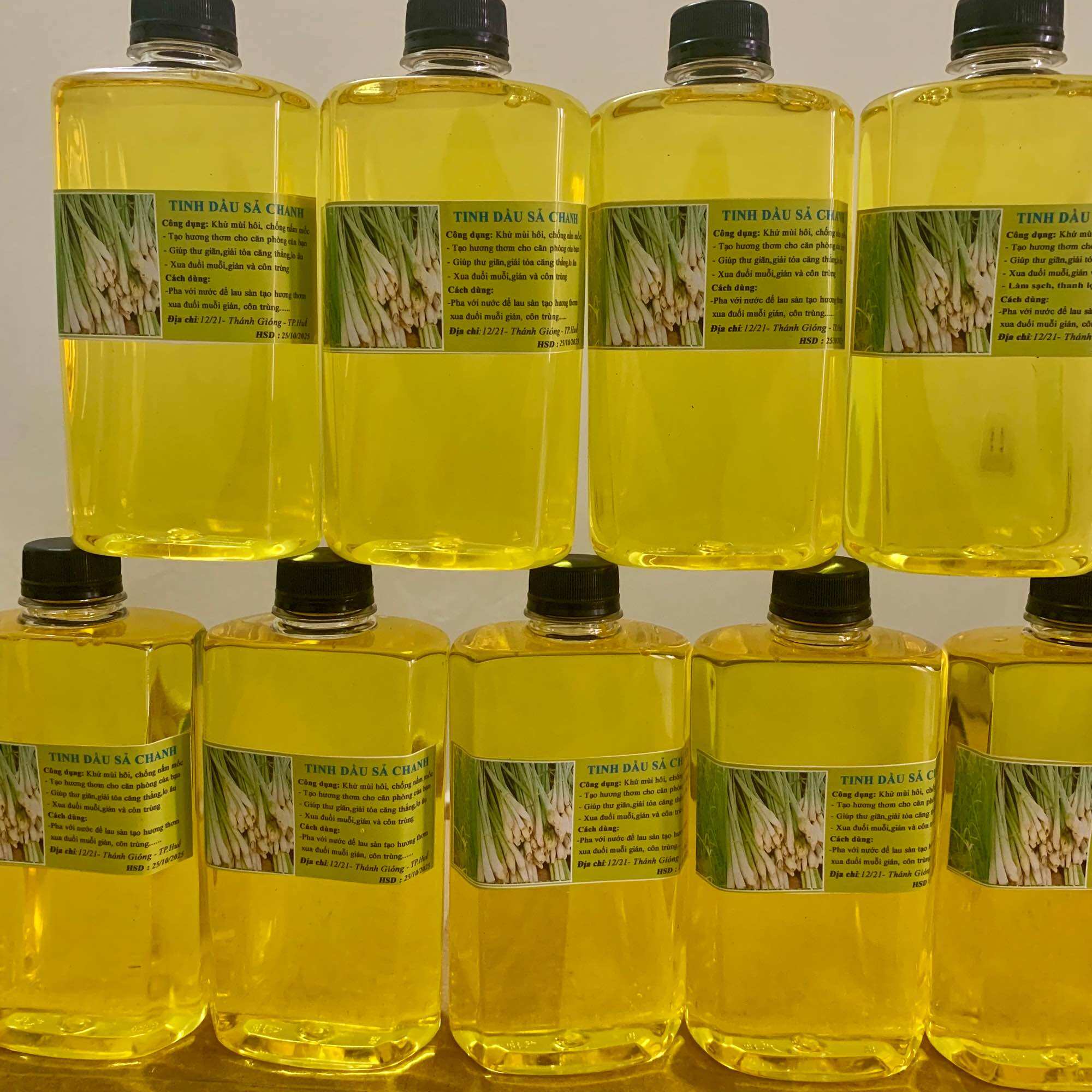 Tinh dầu sả chanh xịn đuổi muỗi, diệt côn trùng chai 500ml