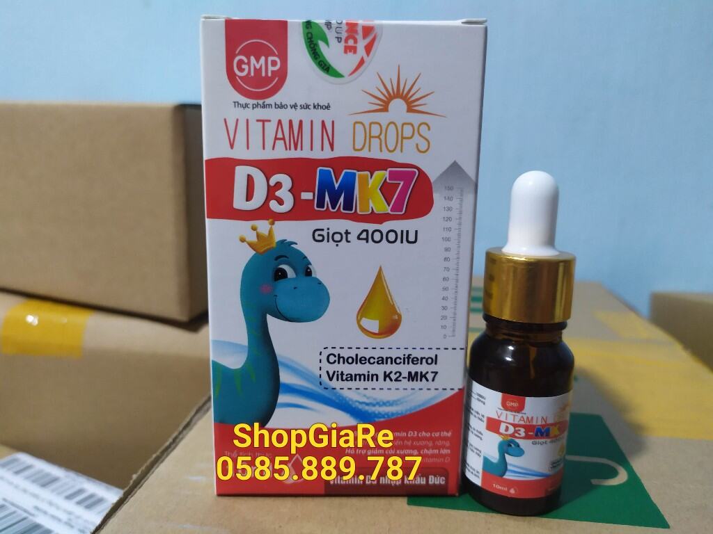 Vitamin Drops D3 - Mk7 giúp hấp thụ canxi hiệu quả, giúp xương và răng chắc khỏe