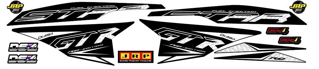 Tem rời star sr phong cách gtr màu đen trắng chất liệu 4 lớp