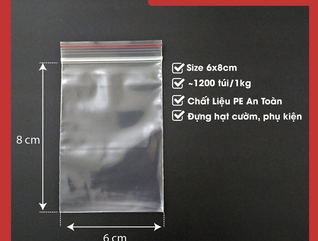 [HCM]1Kg Túi Zip Chỉ Đỏ