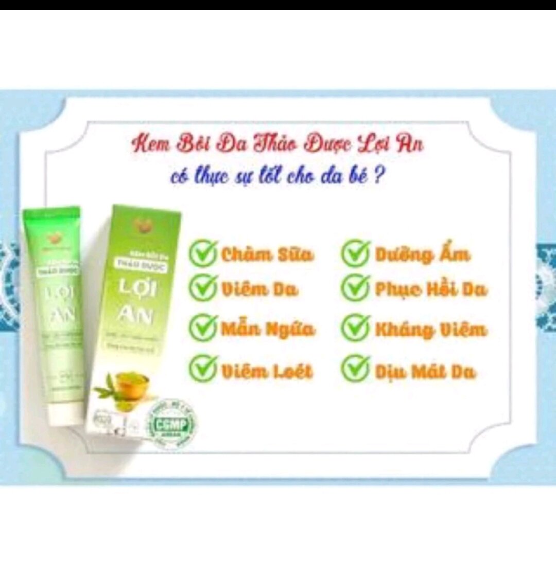 Kem bôi da Lợi An hết rôm sảy, chàm sữa,_hàng chuẩn