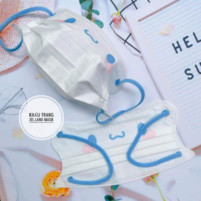 Set 10/50 Chiếc khẩu trang cua in hình mặt siêu cute đóng riêng từng chiếc người lớn