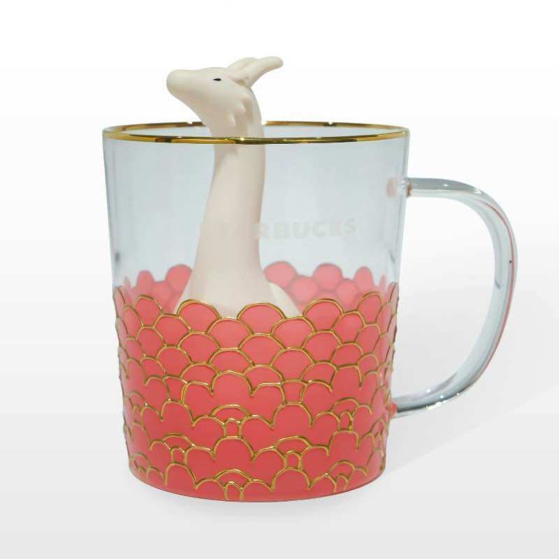 [STARBUCKS VN] - SET CỐC THUỶ TINH VÀ LỌC TRÀ DRAGON PATTERN 14oz