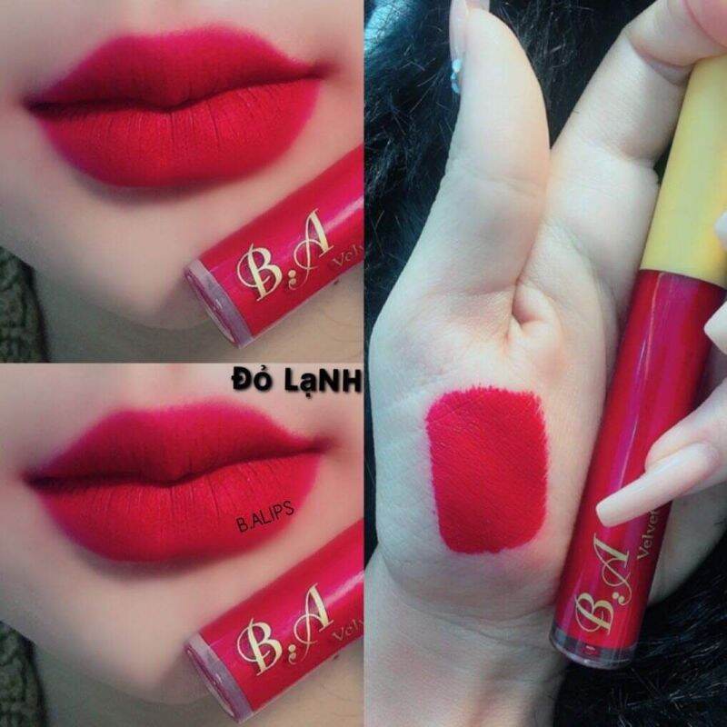 Đỏ Lạnh_Son Ba Beauty Vellvet Lips Cao Cấp Màu Đỏ Lạnh