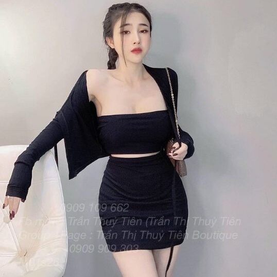 Sét 3 in 1 vải thun gân