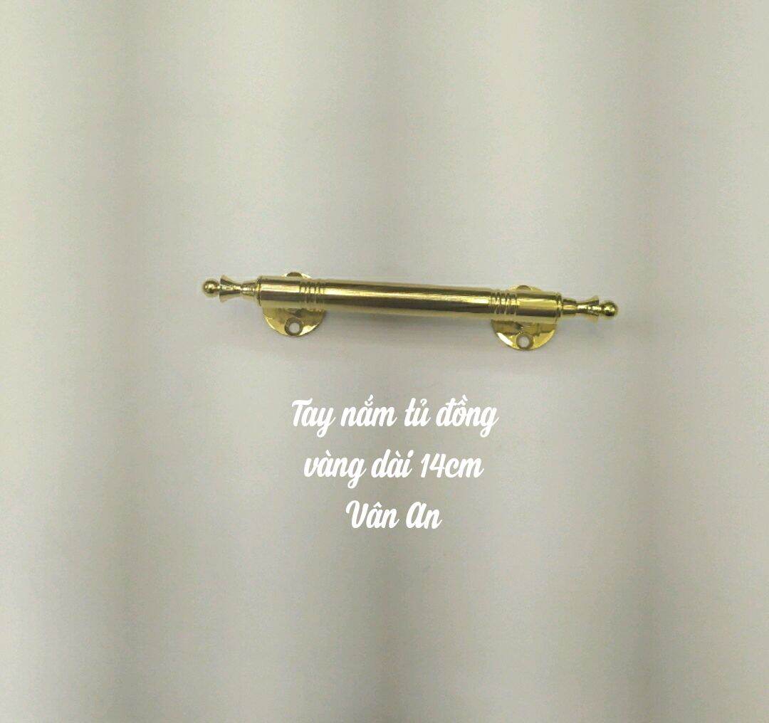 Tay nắm tủ đồng vàng dài 14cm