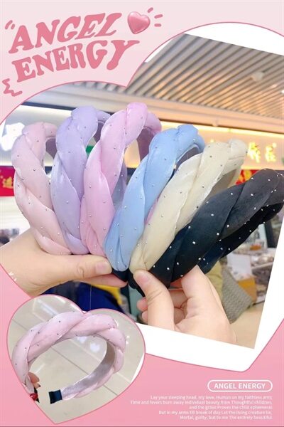 Cài tóc xốp đính đá Hàn quốc