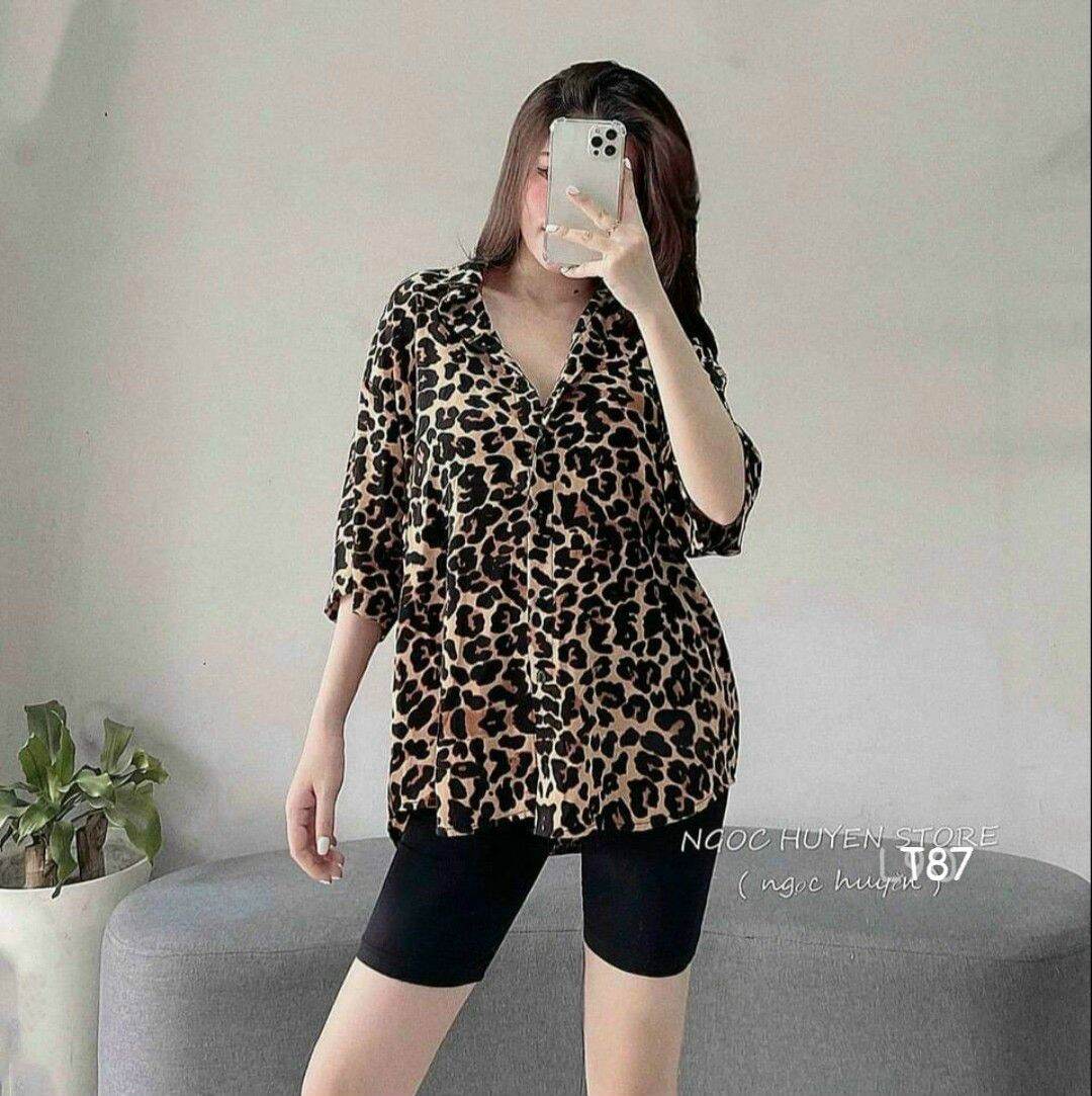 SET ÁO SƠMI BEO VẰN + QUẦN NGỐ ÔM