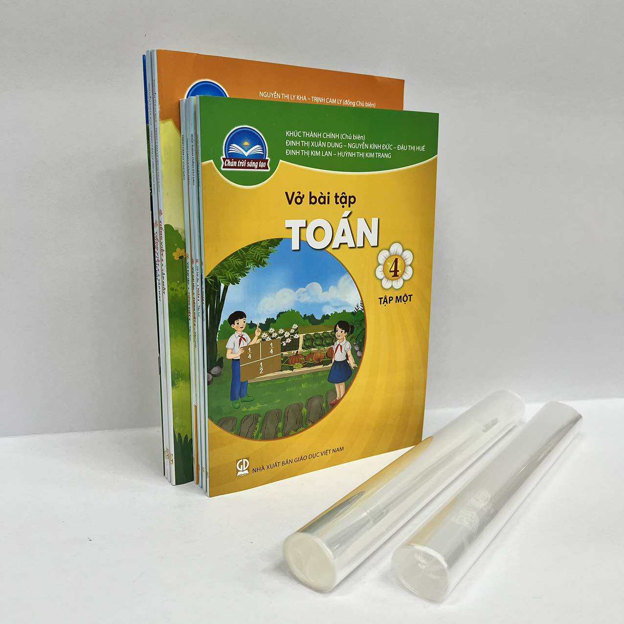 Sách - Combo 8 Quyển Sách Giáo Khoa Toán 4 -Tiếng Việt 4 + Sách Bài Tập Toán 4- Tiếng Việt 4 + Bìa bao sách