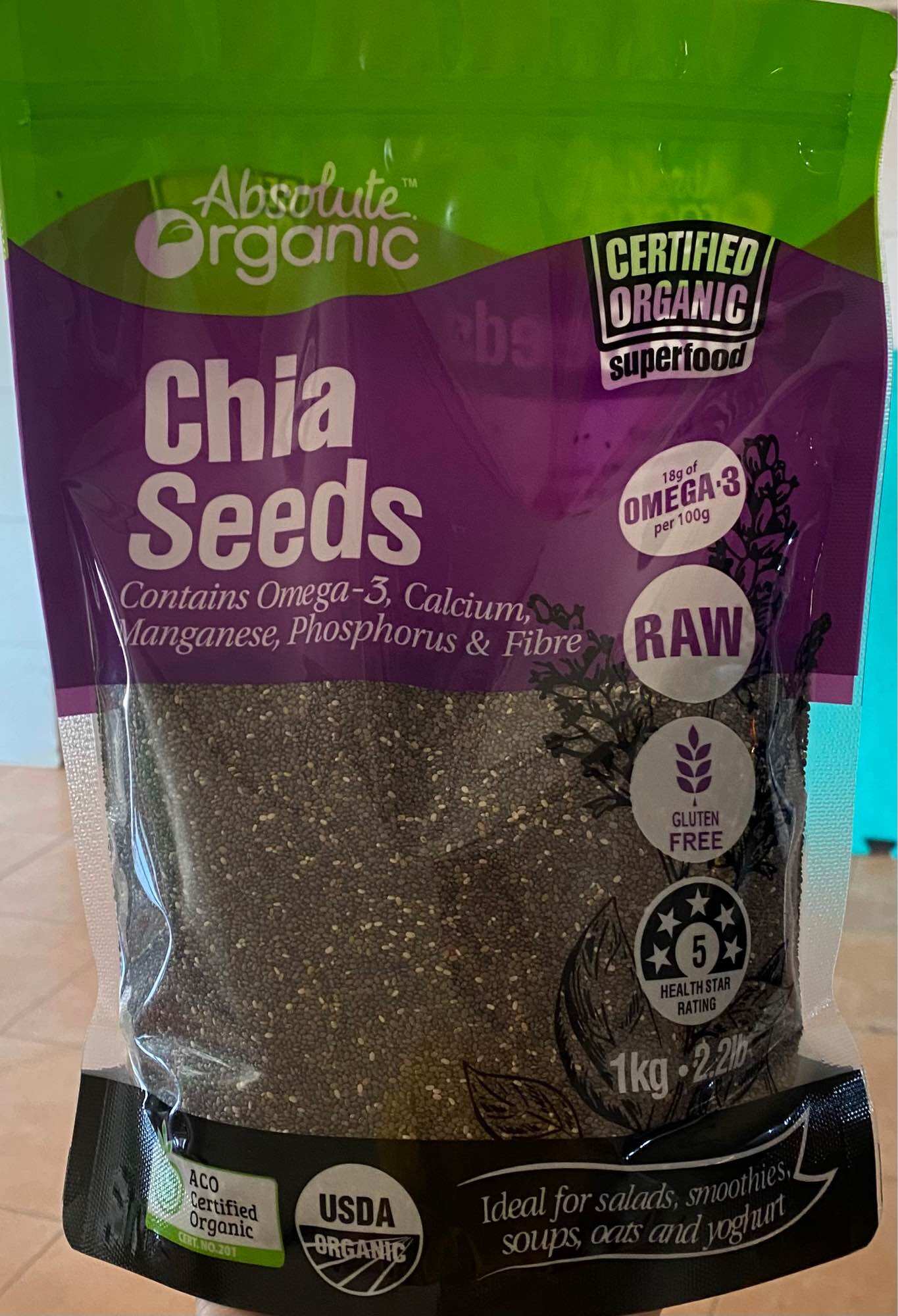 1kg Hạt chia Úc tím