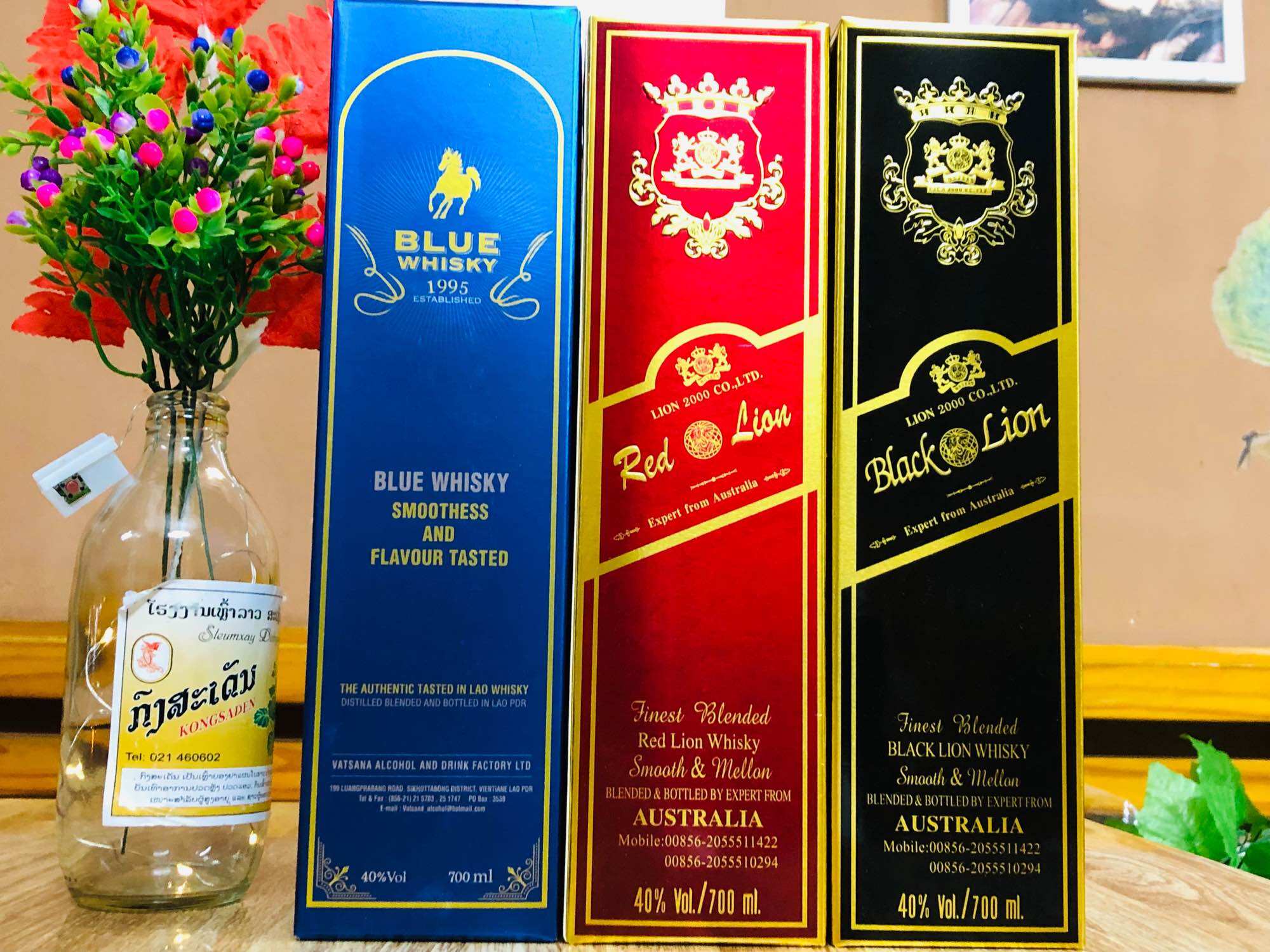 Combo 3 Chai (Black, Blue, Red Lion ) nhập Lào, 700ml/1c