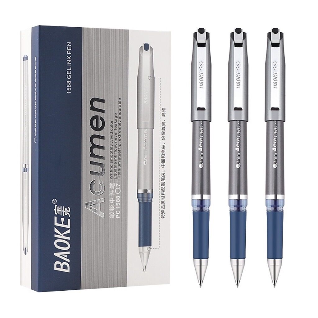 Hộp 12cây bút ký Baoke1588 mực nước, bút bi nước Baoke nét 0.7mm