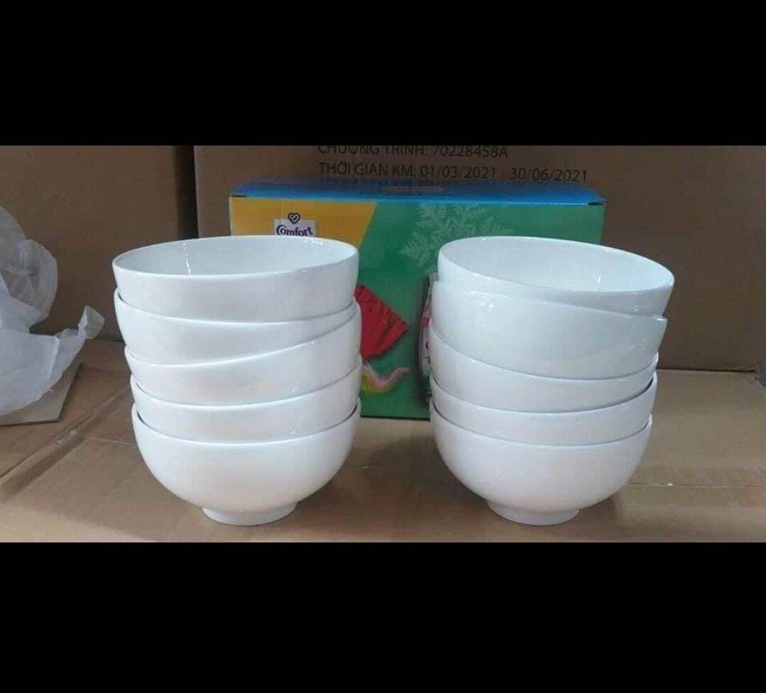 Combo 5 chén sứ trắng ăn cơm Hoavoanshop