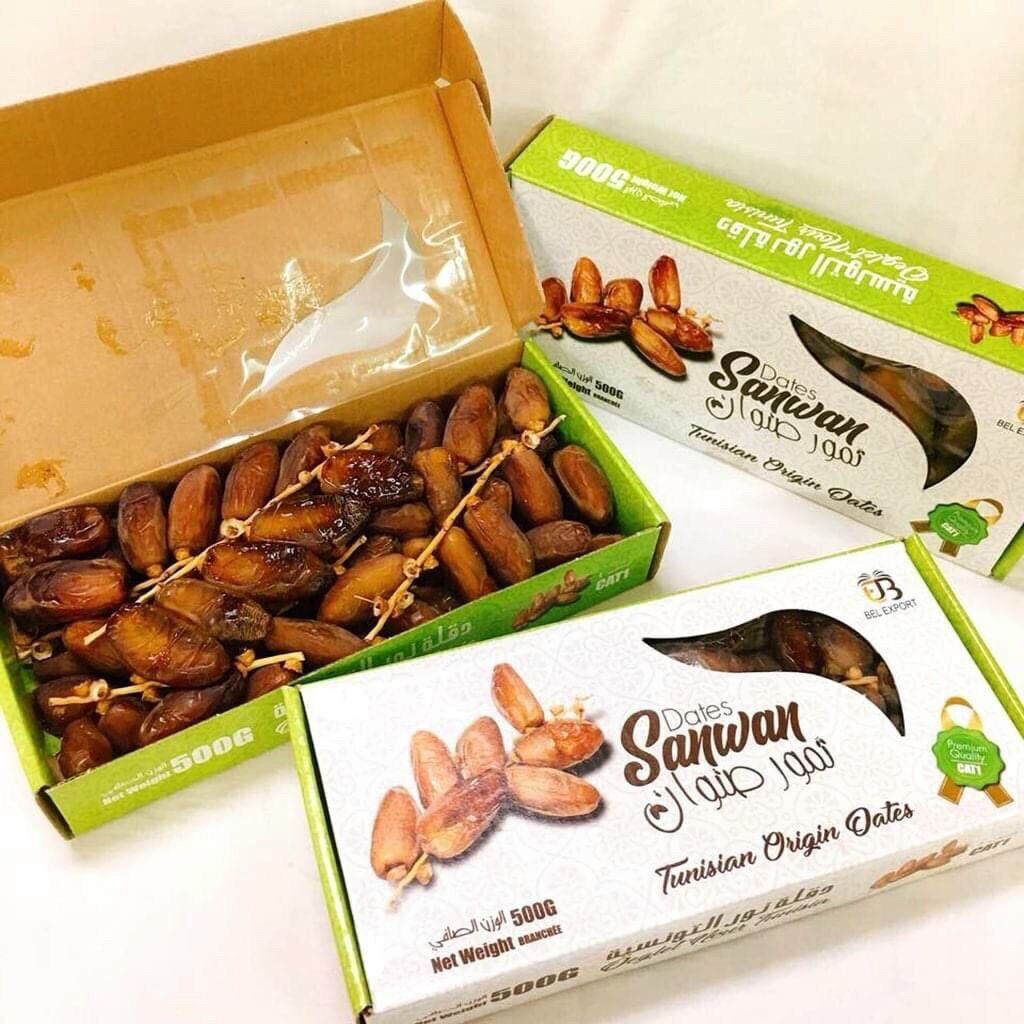 Chà là nguyên cành Sanwan hộp 500gr tươi dẻo thơm