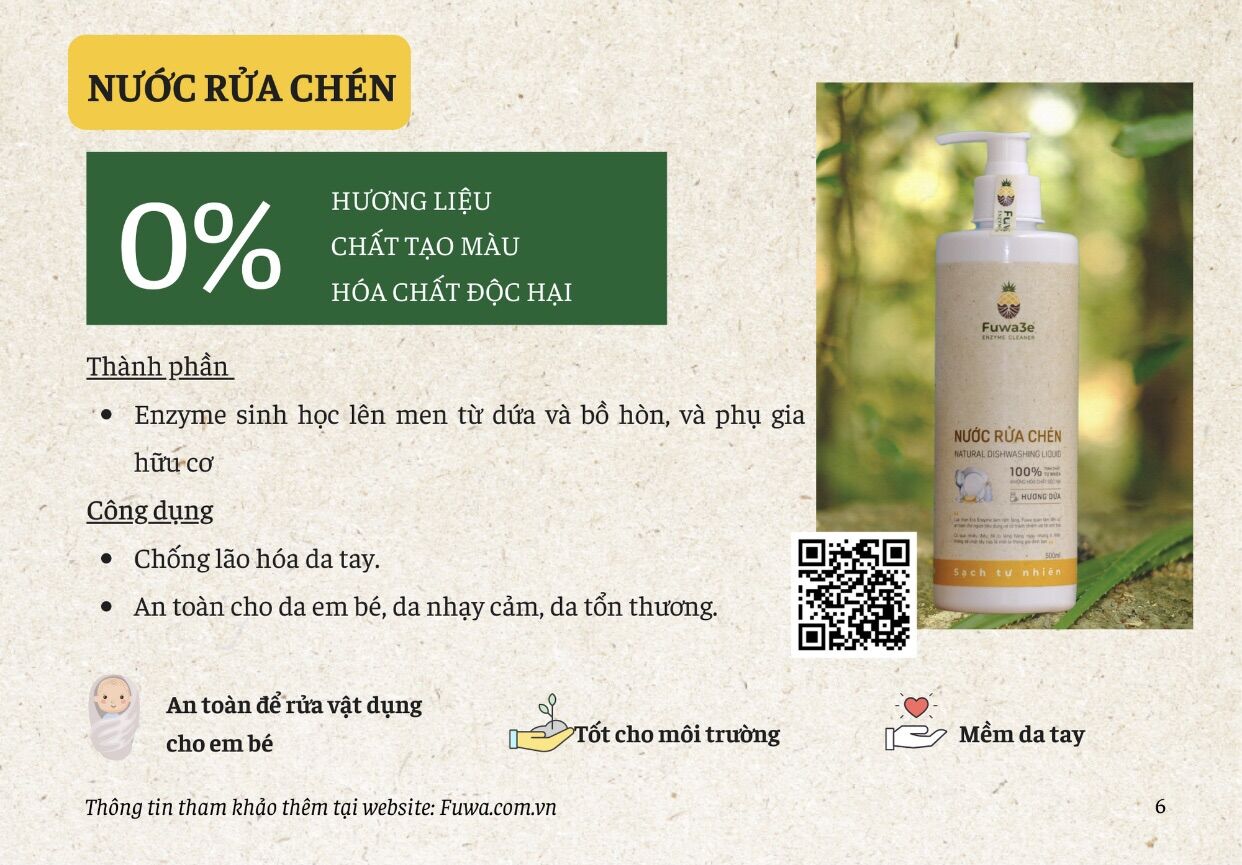 NƯỚC RỬA CHÉN HỮU CƠ FUWA3E 500ml